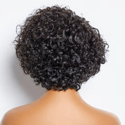 Ashine 8 inch Short Curly Pixie Cut 13"x4" Frontal Lace Wig Pre-Bleached Knots Brazilian Human Virgin Hair 150% Density