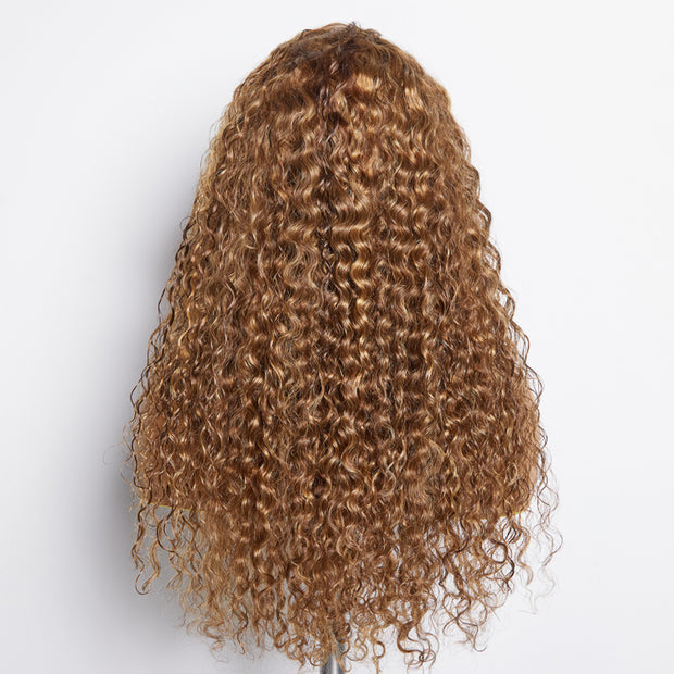 Ashine 22-24 Inch Pre-Plucked 13"x4" Lace Front Water Wavy Wig Free Part 150% Density-100% Human Hair
