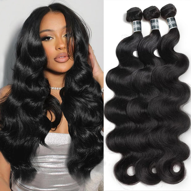 Ashine Body Wave Salon Quality Virgin Brazilian Hair #1B Natural Black