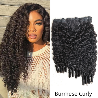 [NEW IN] Ashine Burmese Curly Virgin Human Hair Bundles Curly Hair Extension-12A
