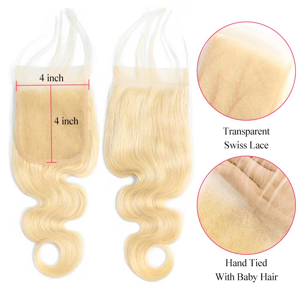 [Ashine] #613 Body Wave Free Parted  4x4 HD Lace Closure 100% Virgin Vietnamese Hair