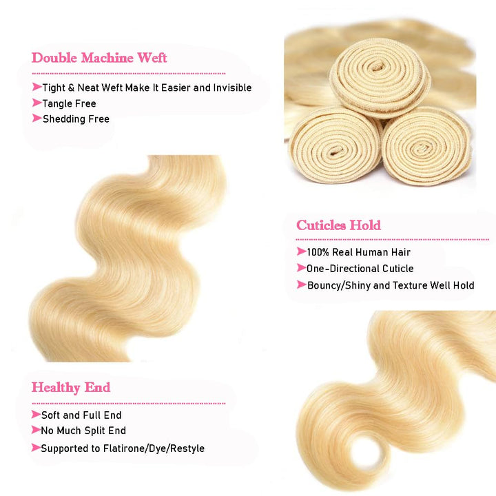 [Ashine]  #T1B/P4/27&613 Peekaboo Highlight Hair Bundles Brazilian Colored Human Hair Body Wave 10A