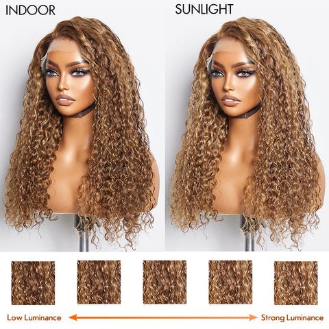 Ashine 22-24 Inch Pre-Plucked 13"x4" Lace Front Water Wavy Wig Free Part 150% Density-100% Human Hair