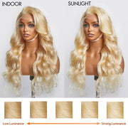 Ashine 16-30 Inch Pre-Plucked 13"x4" #613 Body Wavy Lace Frontal Wigs 150% Density-100% Human Hair