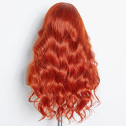 Ashine 24 Inches 13"x4" Body Wavy Wear & Go Glueless #Orange Lace Frontal Wig-100% Human Hair