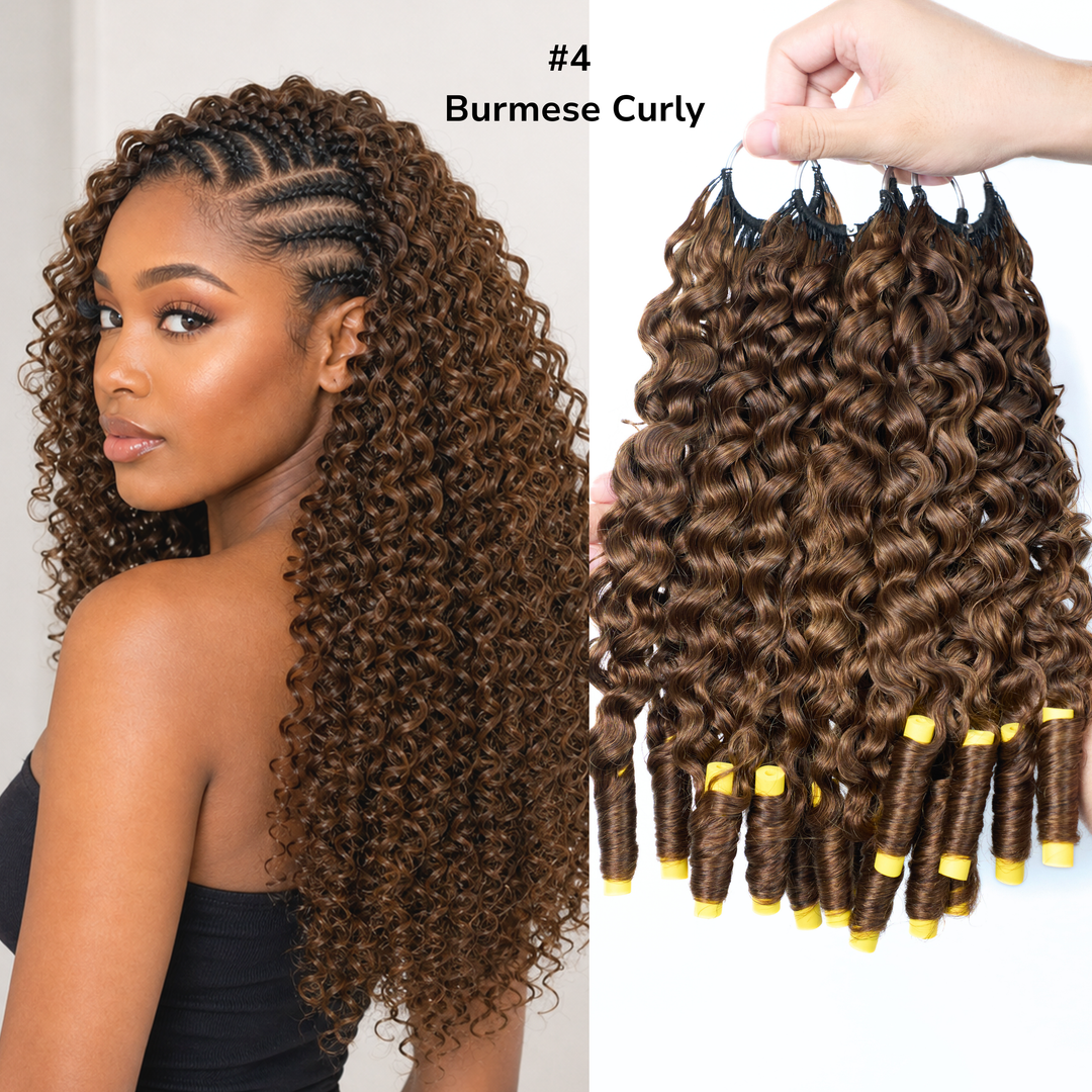 [Ashine] Burmese Curly #4 Feather Crochet Hair Extensions