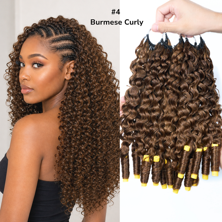 [Ashine] Burmese Curly #4 Feather Crochet Hair Extensions