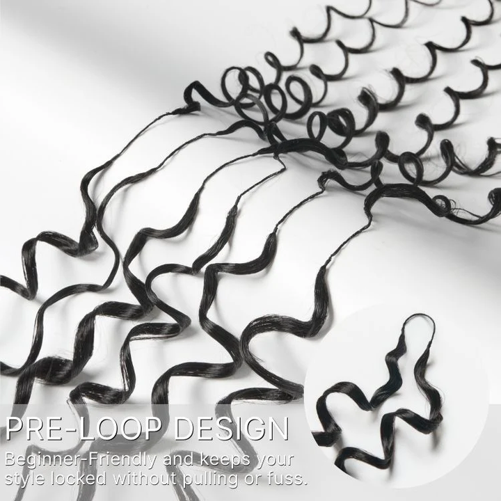 [Ashine] Readitress Pre-Separated Feather Crochet Human Hair Extensions Deep Wave Protective Style with (Free Gift-130g Only)