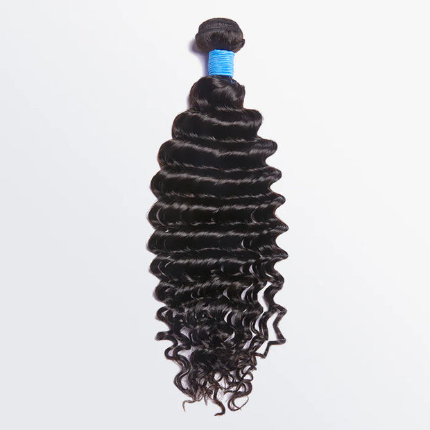10-30 Inch Deep Wavy Virgin Brazilian Hair #1B Natural Black