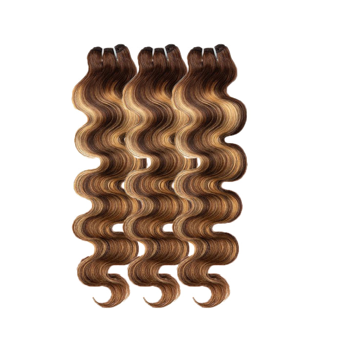 [Ashine] 4/27 Highlight Hair Bundles Brazilian Colored Human Hair Body Wave 10A