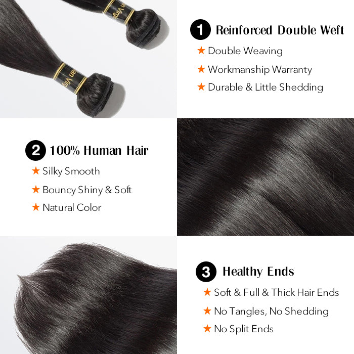 [Ashine] Salon Quality Virgin Brazilian Hair #1B Natural Black