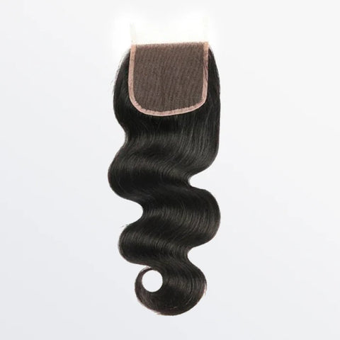 Ashine 14-20 Inch 4" x 4" HD Body Wave Free Parted Lace Closure #1B Natural Black