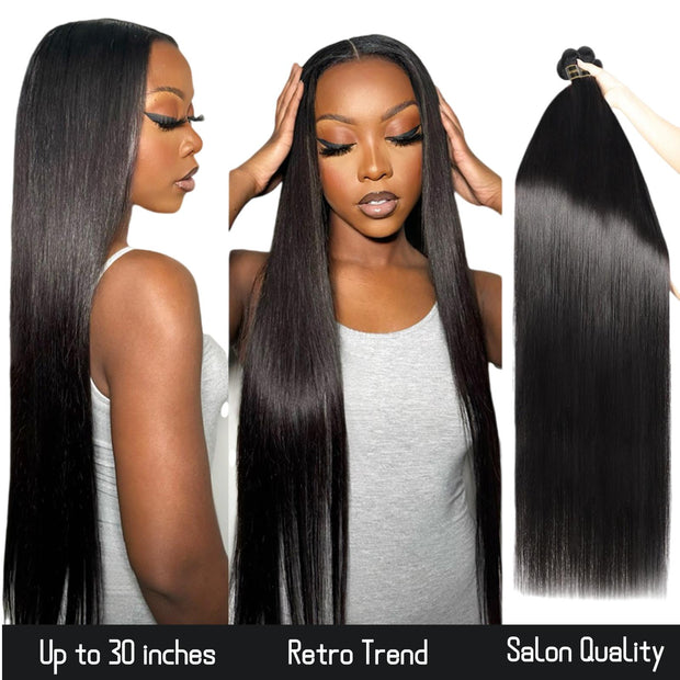 Ashine Salon Quality Virgin Brazilian Hair #1B Natural Black