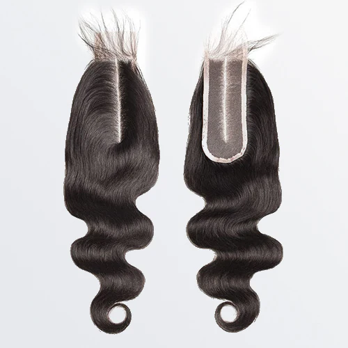 [Ashine] Upgrade Free Parted Lace 2x6 4x4 5x5 Closure #1B 100% Human Hair