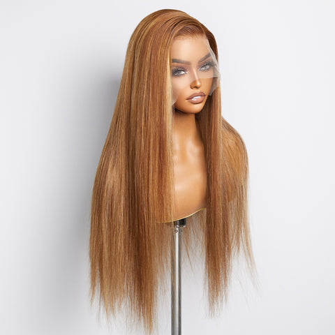 Ashine 18-24 Inch Pre-Plucked 13"x4" Lace Front Straight Wig Free Part 150% Density-100% Human Hair