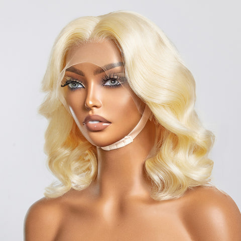 Ashine #613 13x4 Pre-Plucked Lace Front Body Wave Bob Wig 150% Density