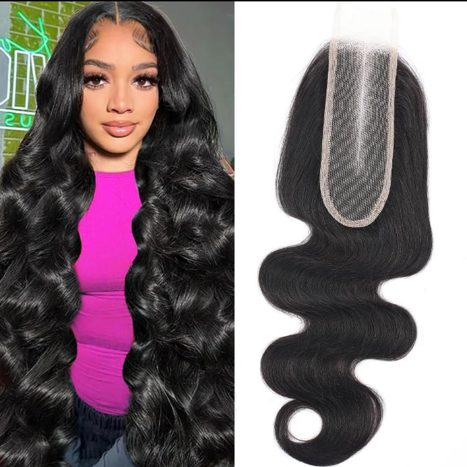 [Order Over $200] Upgrade Free Parted Lace 2x6 4x4 5x5 Closure #1B 100% Human Hair