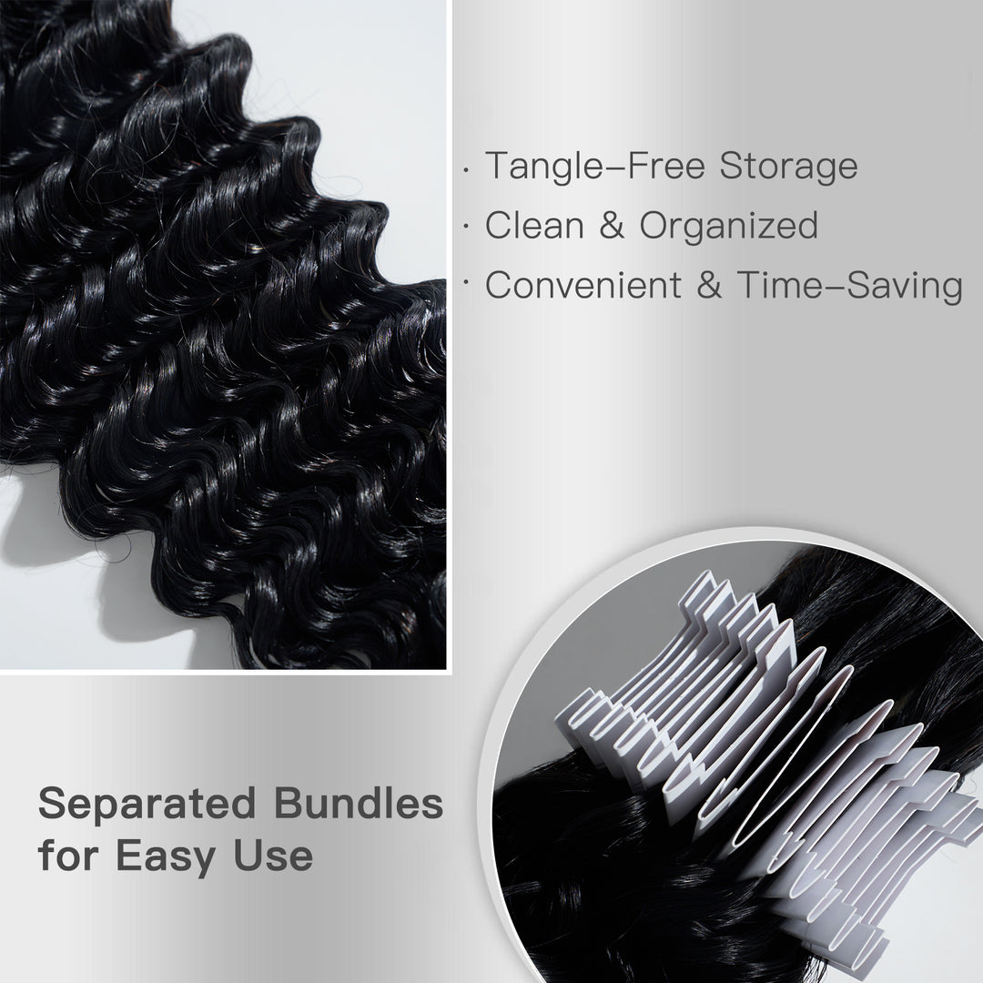 [Ashine]  Human Braiding Hair Bundle Bulk Human Hair 100g Extensions for Boho Braids #1B Natural Black