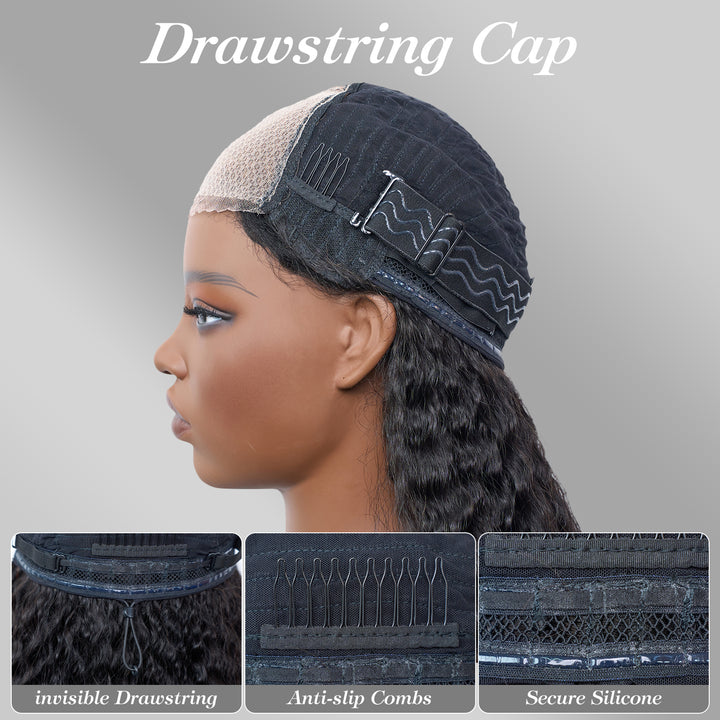 [Ashine] 18 Inch #1B Loose Deep Wavy 5*5HD Front Lace Wig 150% Density Must-Have style Glueless Human Hair