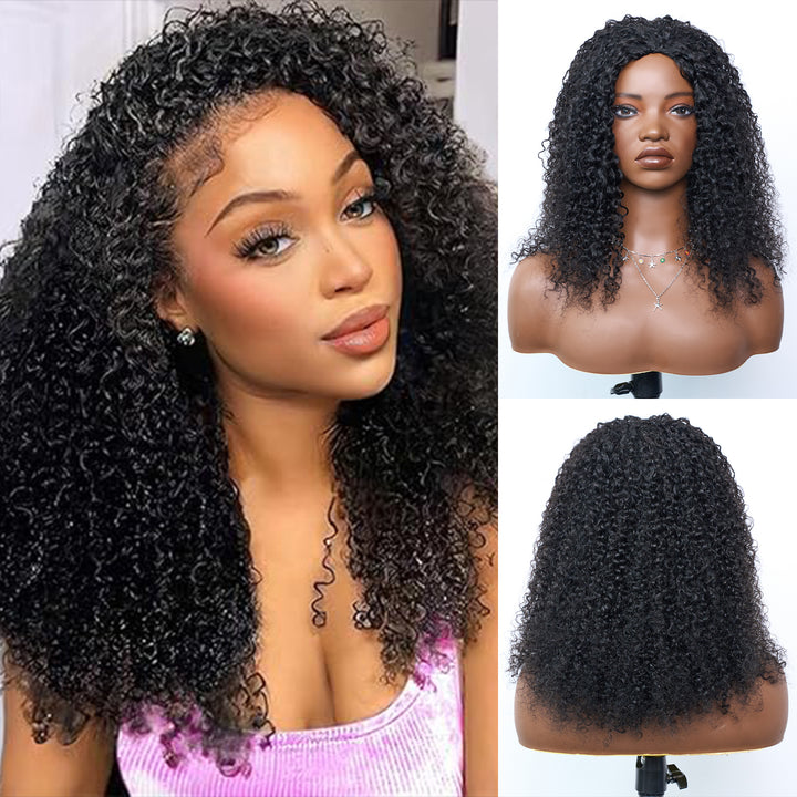 [Ashine] Messy Curly Half Wig Quick Weave Seamless Blend Realistic Hairline