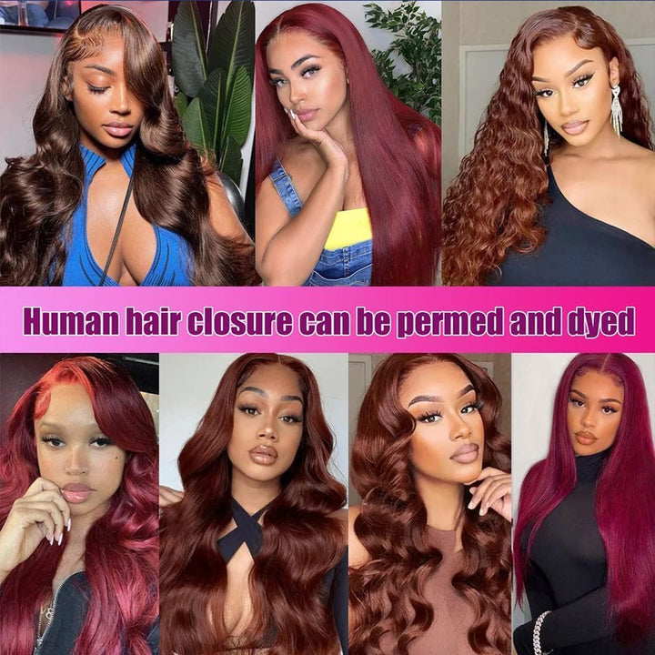 [Ashine] Upgrade Free Parted Lace Body Wave 2x6 4x4 5x5 Closure #1B 100% Human Hair