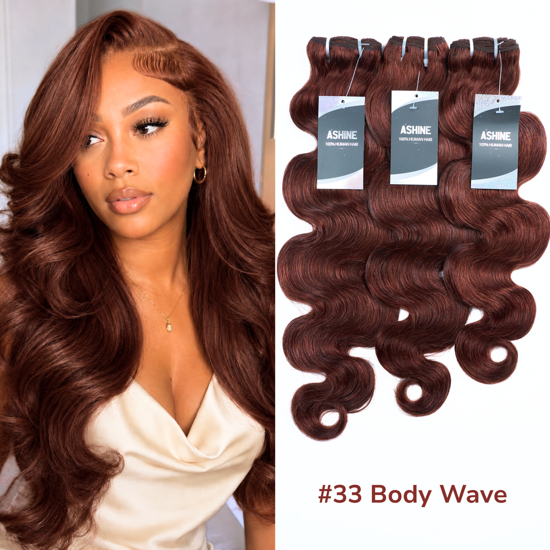 [Ashine] #33 Body Wave Salon Quality Virgin Brazilian Hair #1B Natural Black