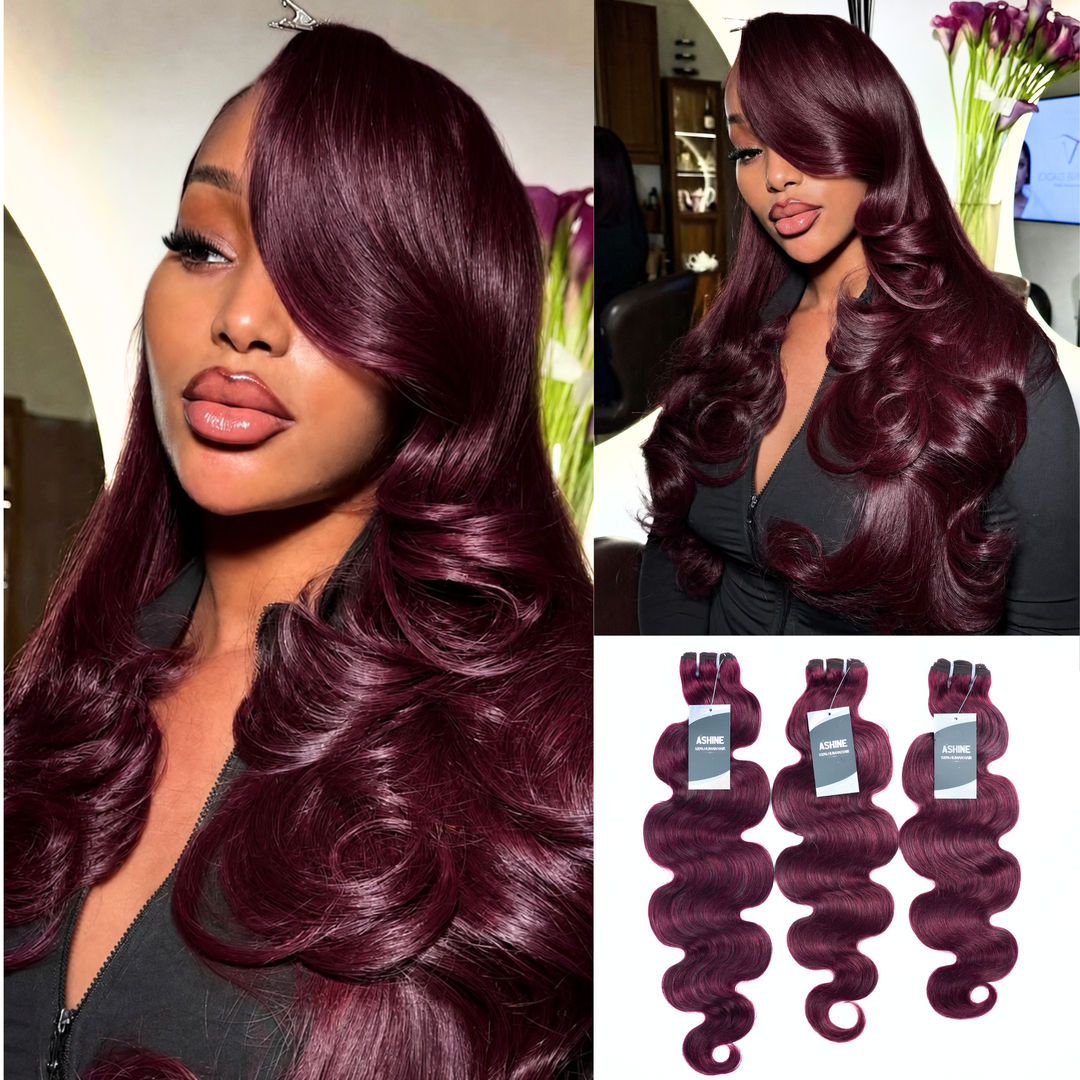 [Ashine] Body Wave Salonkvalitet Jomfru Brasiliansk Hår #1B Naturlig Sort