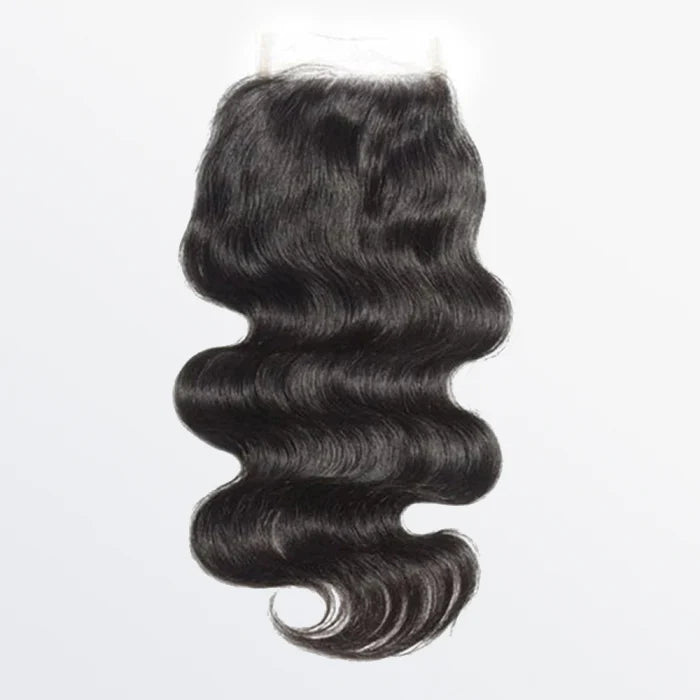 [Ashine] 14-20 Inch 4" x 4" HD Body Wave Free Parted Lace Closure #1B Natural Black