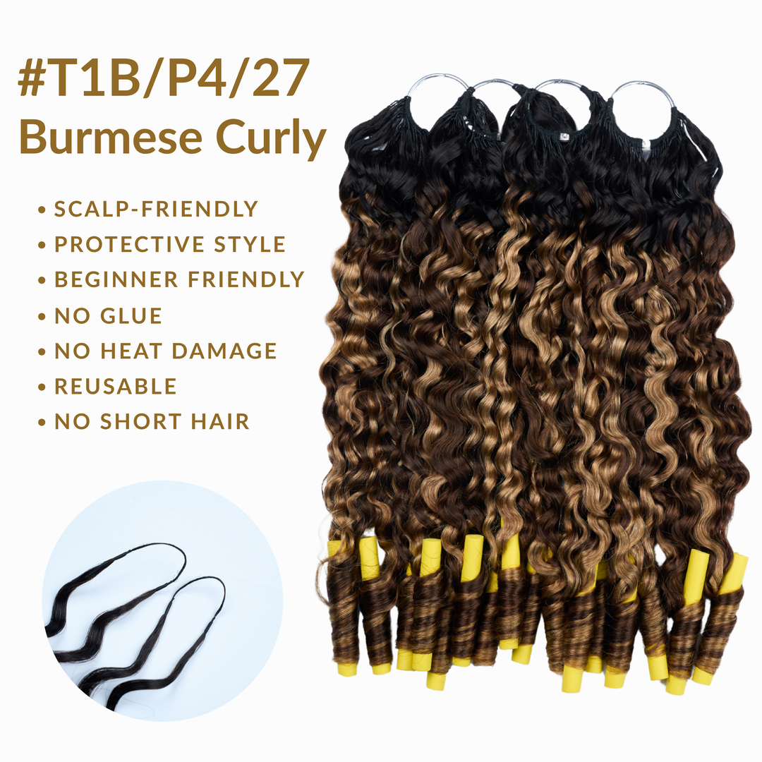 [Ashine] Pre-Separated Burmese Curly Feather Crochet Hair Extensions