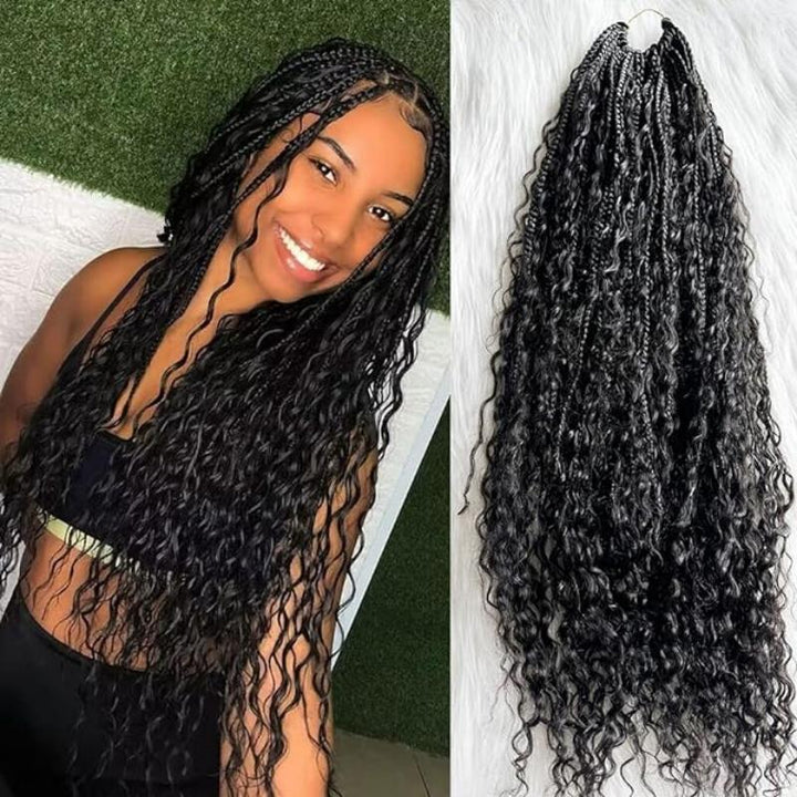 [Ashine] Bohemian Box Braids Crochet Hair Braiding Hair Bulk Extensions for Boho Braids natural dream hair bundles Pure Protein Fiber Close to Human Hair