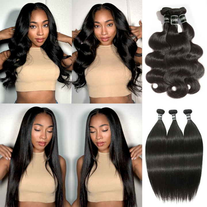 [Ashine] Body Wave Salon Quality Virgin Brazilian Hair #1B Natural Black