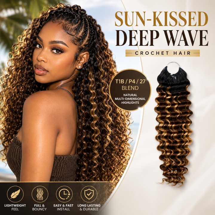 [Ashine] Pre-Separated Deep Wave Feather Crochet Hair Extensions
