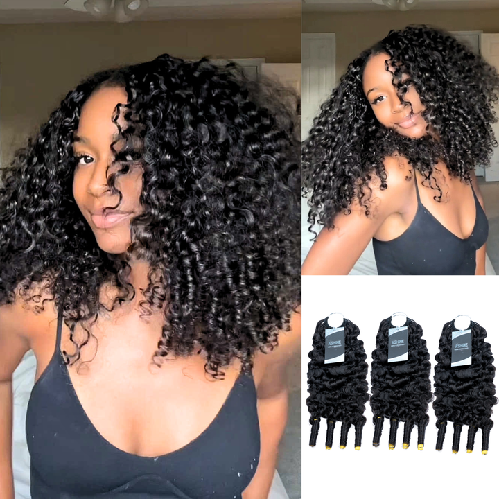 [Ashine] Pre-Separated Burmese Curly Feather Crochet Hair Extensions