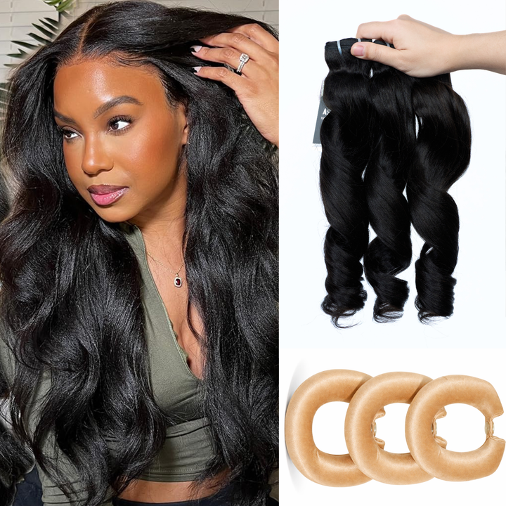 [Pre-order] All-in-One Glam Yaki Loose/Yaki Straight/Burmese Curly 240g Full Head in a Pack