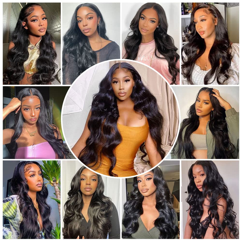 [Ashine] 14-20 Inch 4" x 4" HD Body Wave Free Parted Lace Closure #1B Natural Black