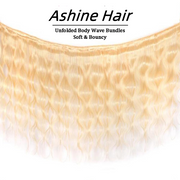 [Ashine] 613 Lightest Blonde Bundles Human Hair Straight Body Wave Hair Bundles 12A 100% Brazilian Virgin Human Hair Can be Dyed No Tangle