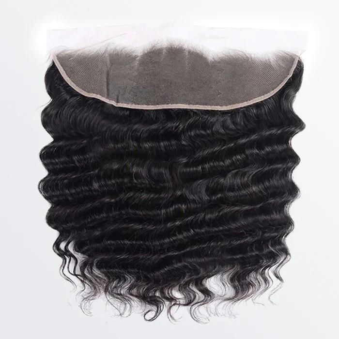 ASHINE 13 x 4 Upgrade Free Parted Lace Frontal #1B Natural Black 100% human Hair Lace Front