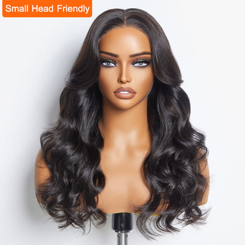 Ashine 24 Inches 5"x5" Body Wavy Wear & Go Glueless #1B Lace Closure Wig-100% Human Hair