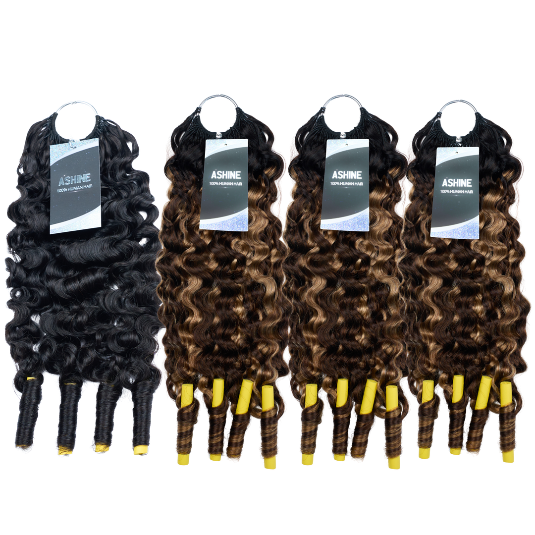 [Ashine] Pre-Separated Burmese Curly Feather Crochet Hair Extensions
