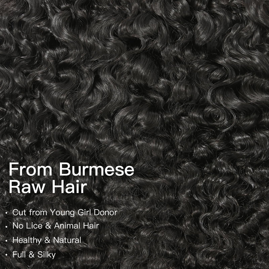 [PRE-ORDER] Ashine Burmese Curly Virgin Human Hair Bundles Curly Hair Extension-12A