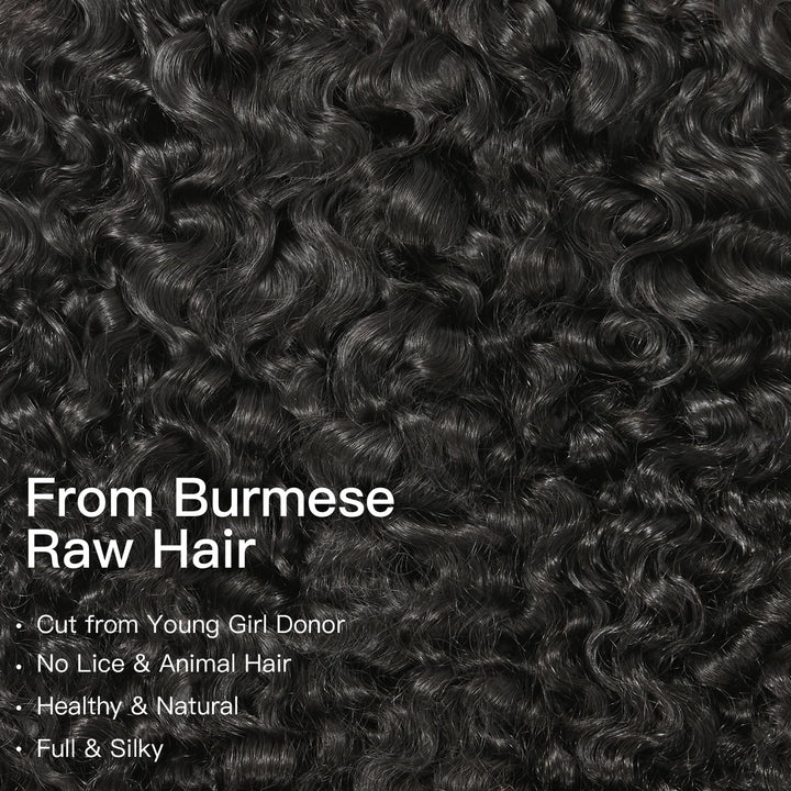 [PRE-ORDER] Ashine Burmese Curly Virgin Human Hair Bundles Curly Hair Extension-12A