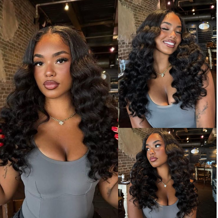 [Ashine] 14-28 Inch Loose Wave Virgin Brazilian Hair #1B Natural Black