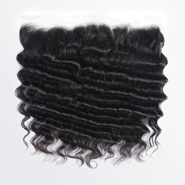 ASHINE 13 x 4 Upgrade Free Parted Lace Frontal #1B Natural Black 100% human Hair Lace Front