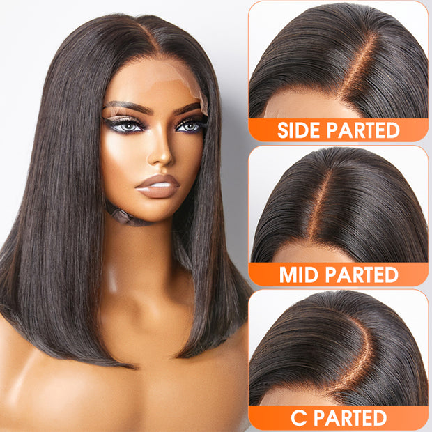 Ashine 5x5 Glueless Lace Closure Bob Wig 150% Density Straight