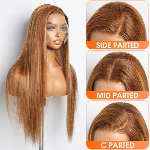 Ashine 18-24 Inch Pre-Plucked 13"x4" Lace Front Straight Wig Free Part 150% Density-100% Human Hair