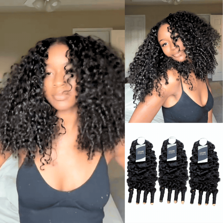 [Ashine] Pre-Separated Burmese Curly Feather Crochet Hair Extensions