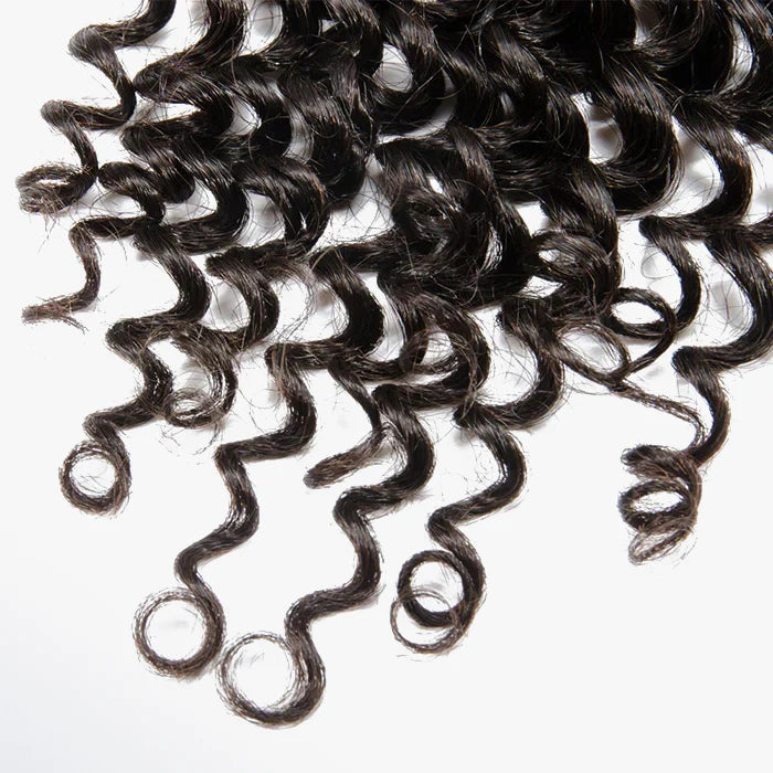 [Ashine] 14-18Inch 4" x 4" Deep Curly Free Parted Lace Closure #1B Natural Black