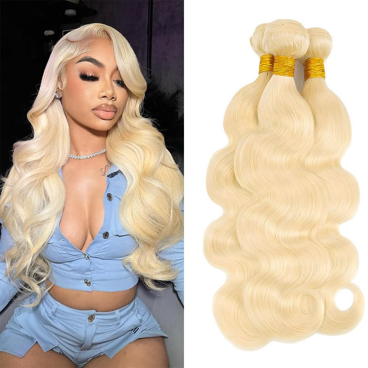 [Ashine] 12A #1B/613 Blonde Peekaboo Human Hair Bundles 100% Virgin Vietnamese Hair - New Trends
