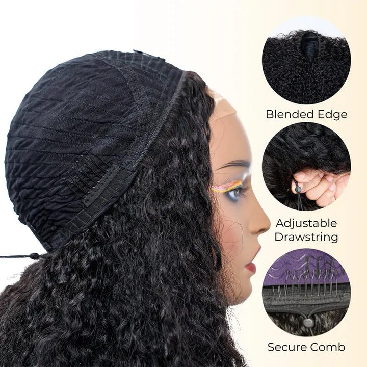[Ashine] Perruque courte bouclée birmane à tissage rapide, mélange sans couture, ligne de cheveux réaliste, tresses Fulani