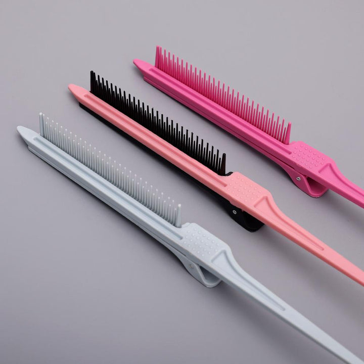 [Ashine] Peigne à queue taquine, pince de fixation de partition rose, peigne en fer plat, peignes à pince à cheveux